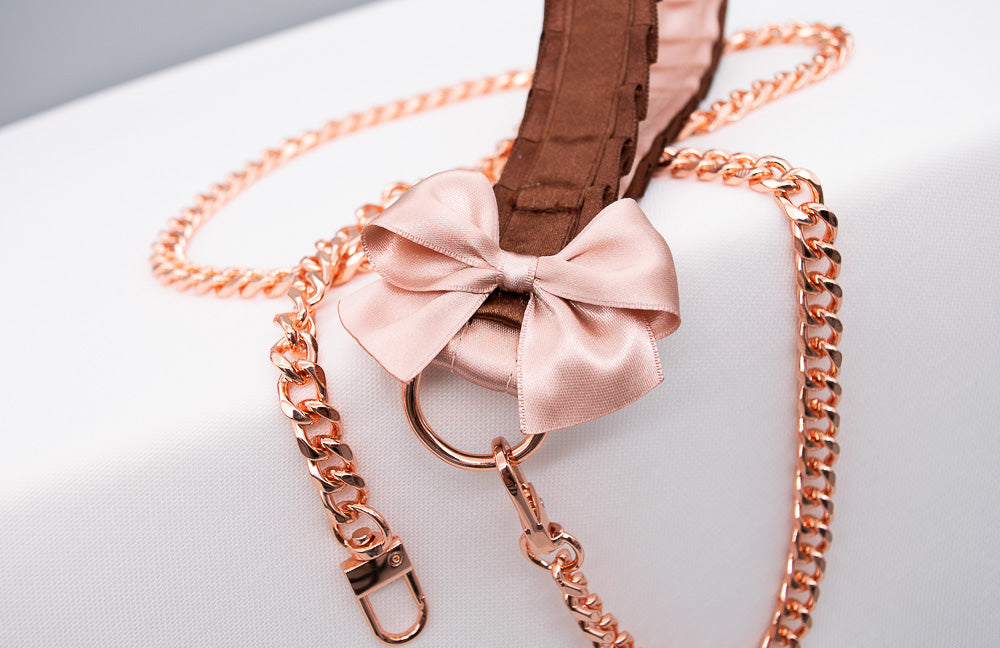 Chocolate Brown Rose Gold Leash