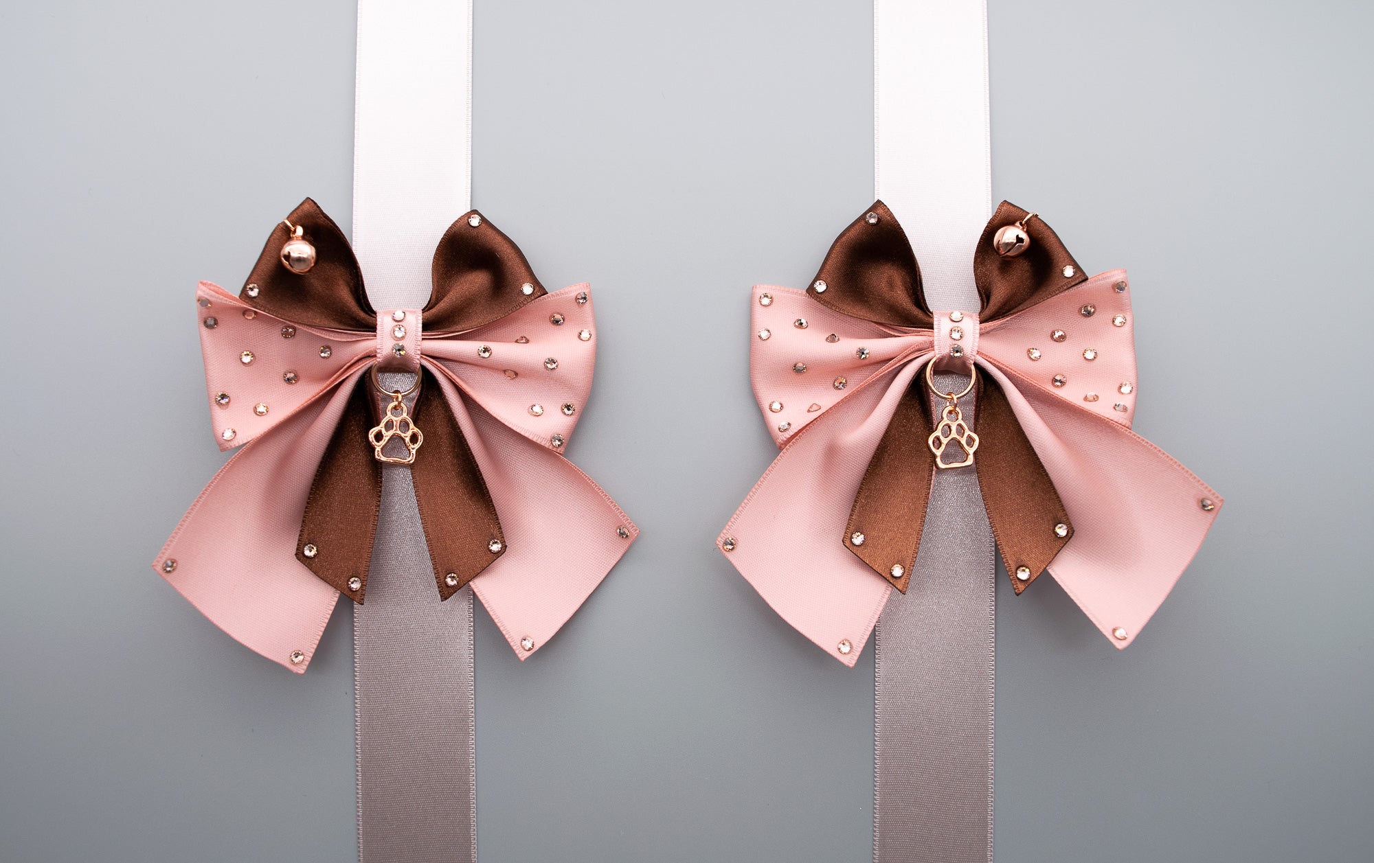 Limited - OOAK SET - 13" - 15" Mauve and Chocolate Puppy in Rose Gold