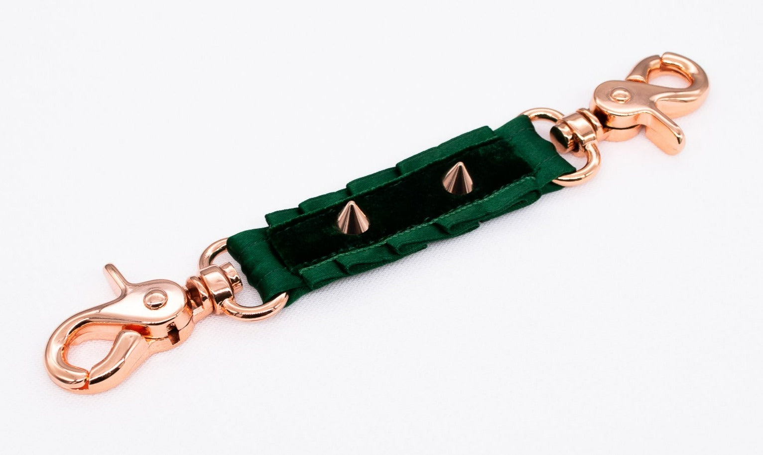 Spiked Hunter Green and Velvet Rose Gold Cuff Connector