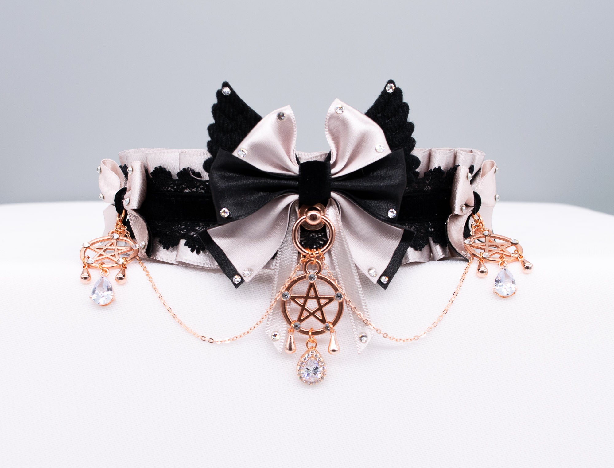Limited Edition - Witchy Black and Dusty Lilac BDSM Collar