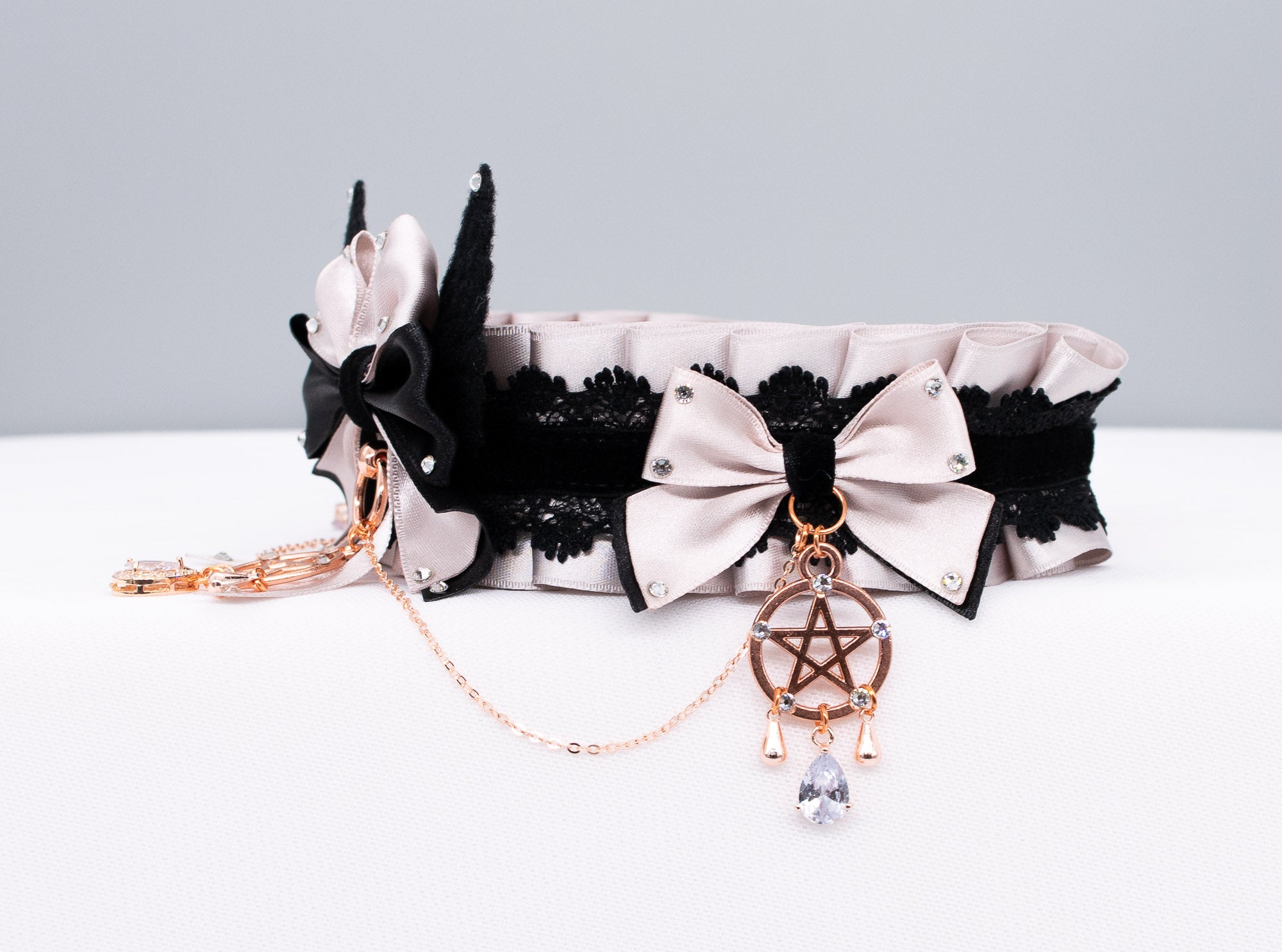 Limited Edition - Witchy Black and Dusty Lilac BDSM Collar