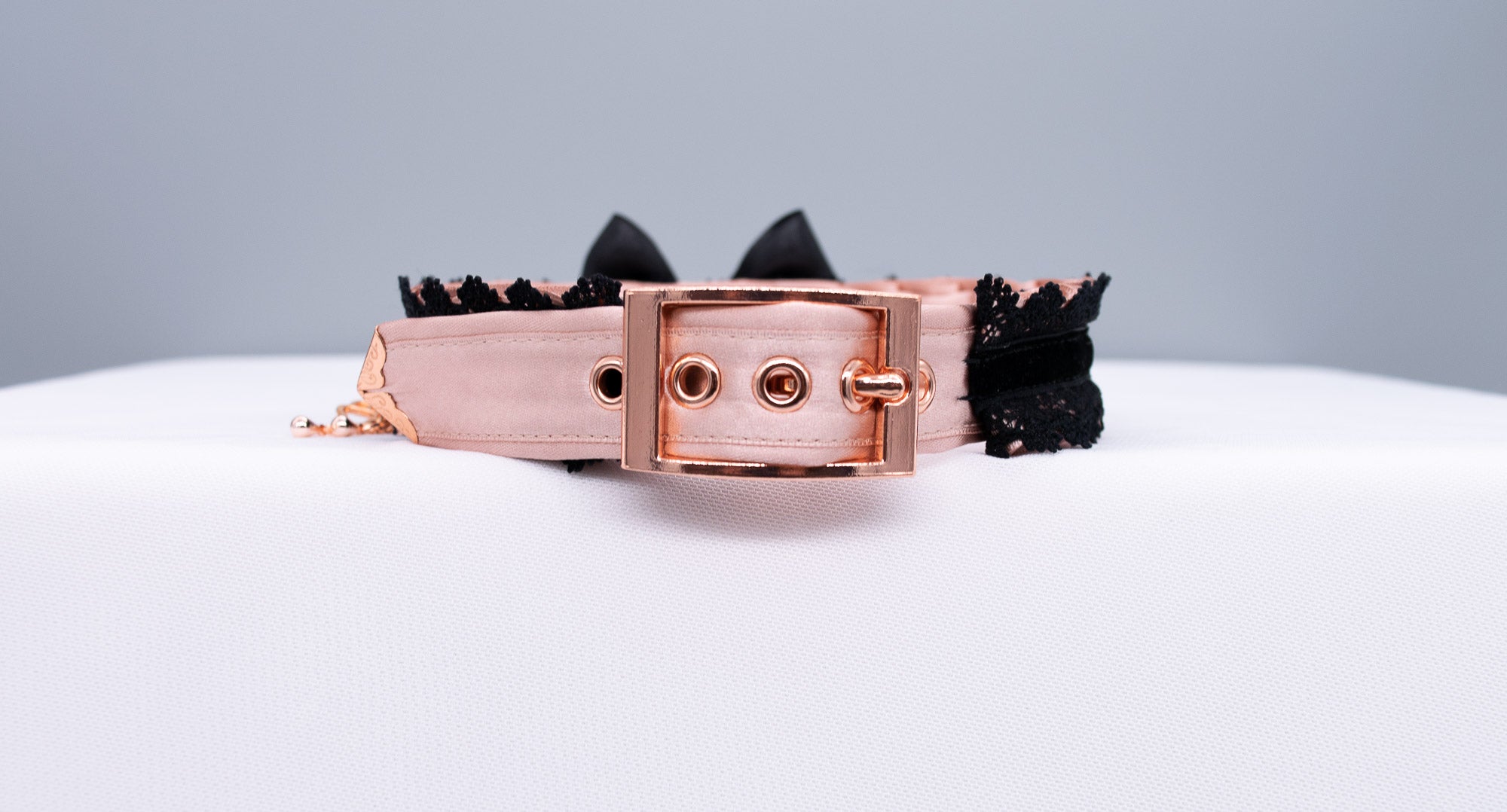Limited Edition - Rose Gold & Black Velvet Luxury Kitten Collar