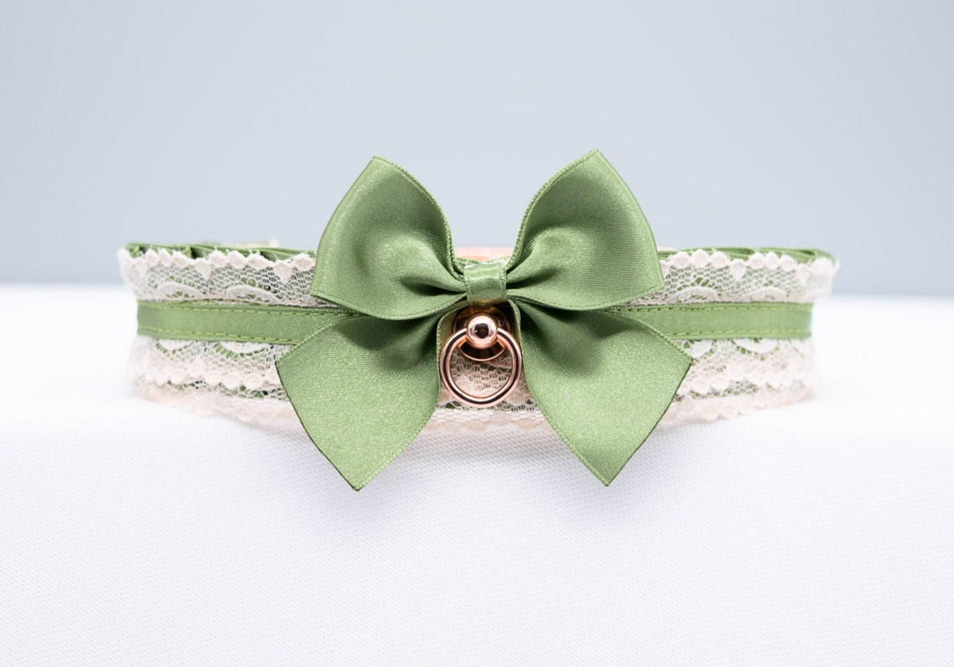 Sage Green and Rose Gold Pet Play Collar