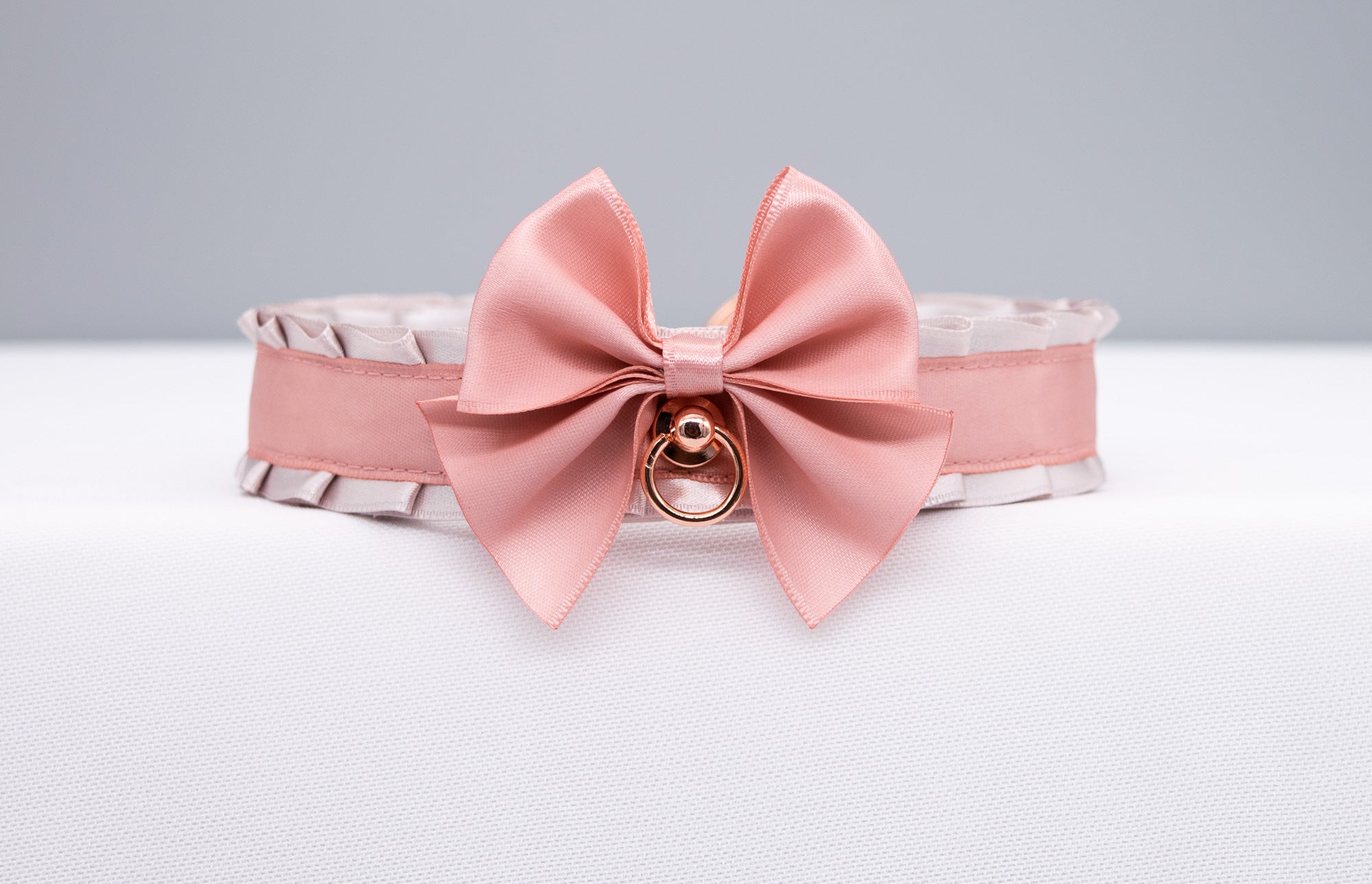 Dusty Lilac and Mauve Rose Gold Collar with Bow