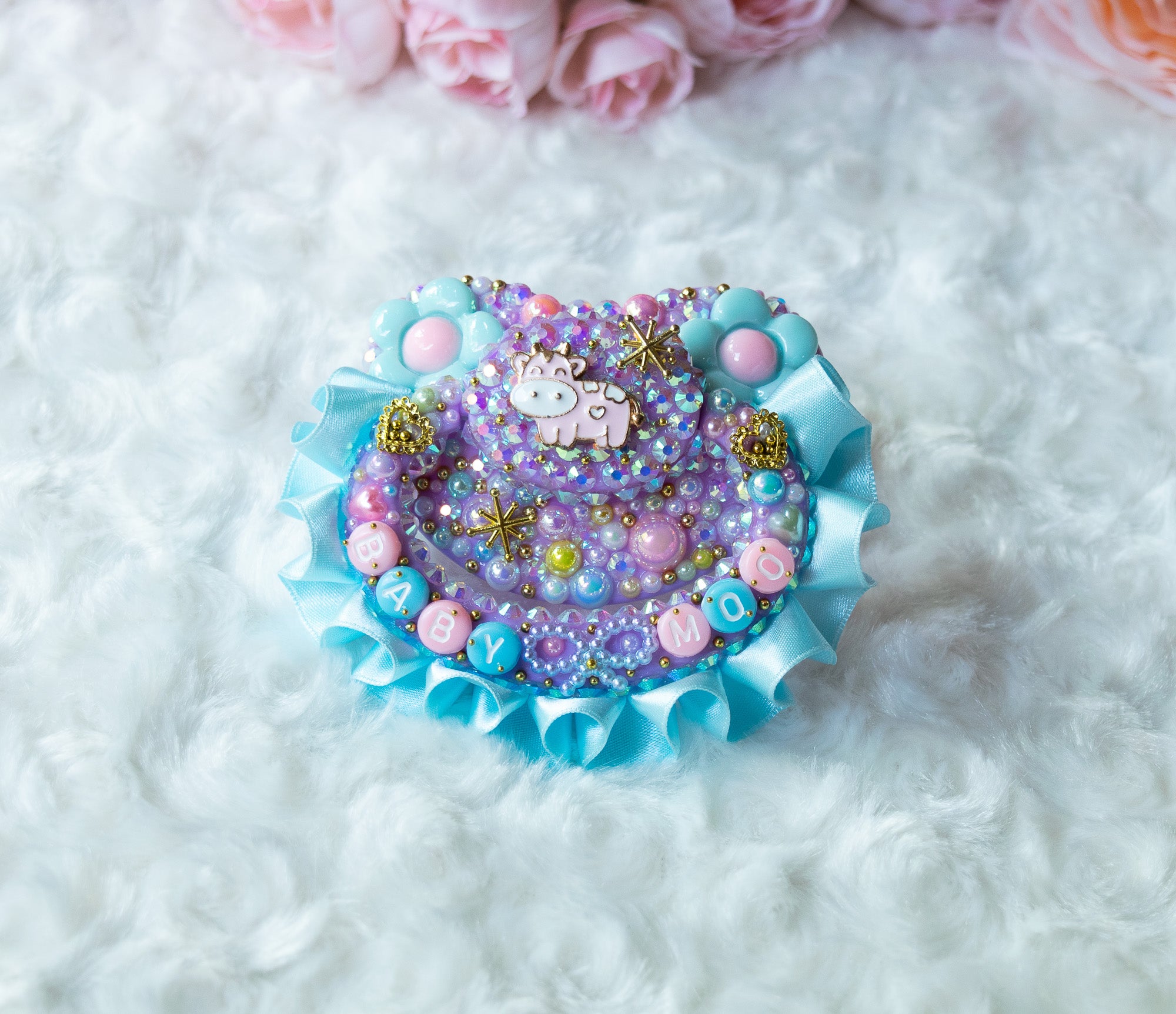 Baby Moo Frillie ~ Pearly Encrusted Luxury Adult Pacifier
