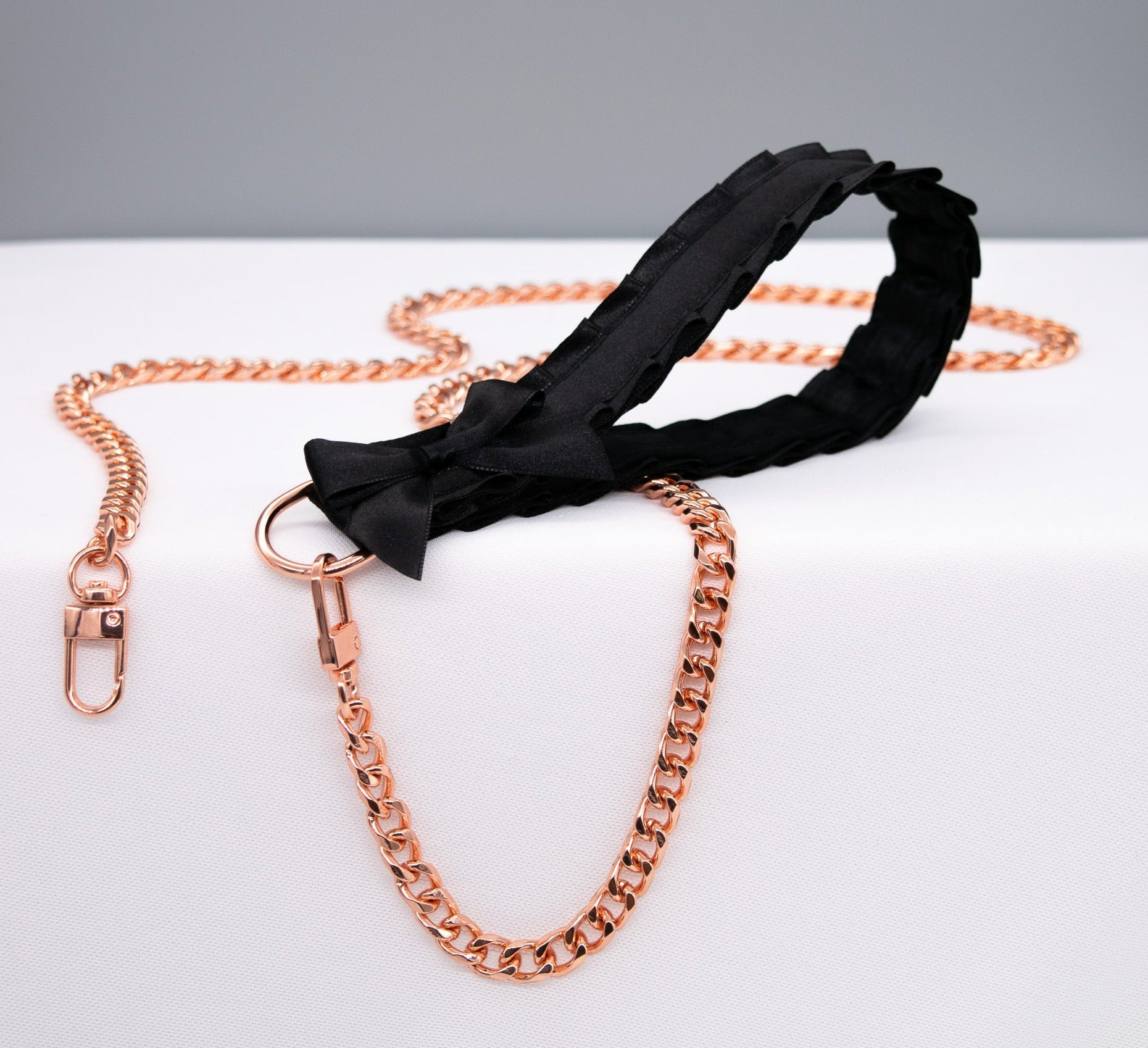 Black and Rose Gold Luxury BDSM Leash