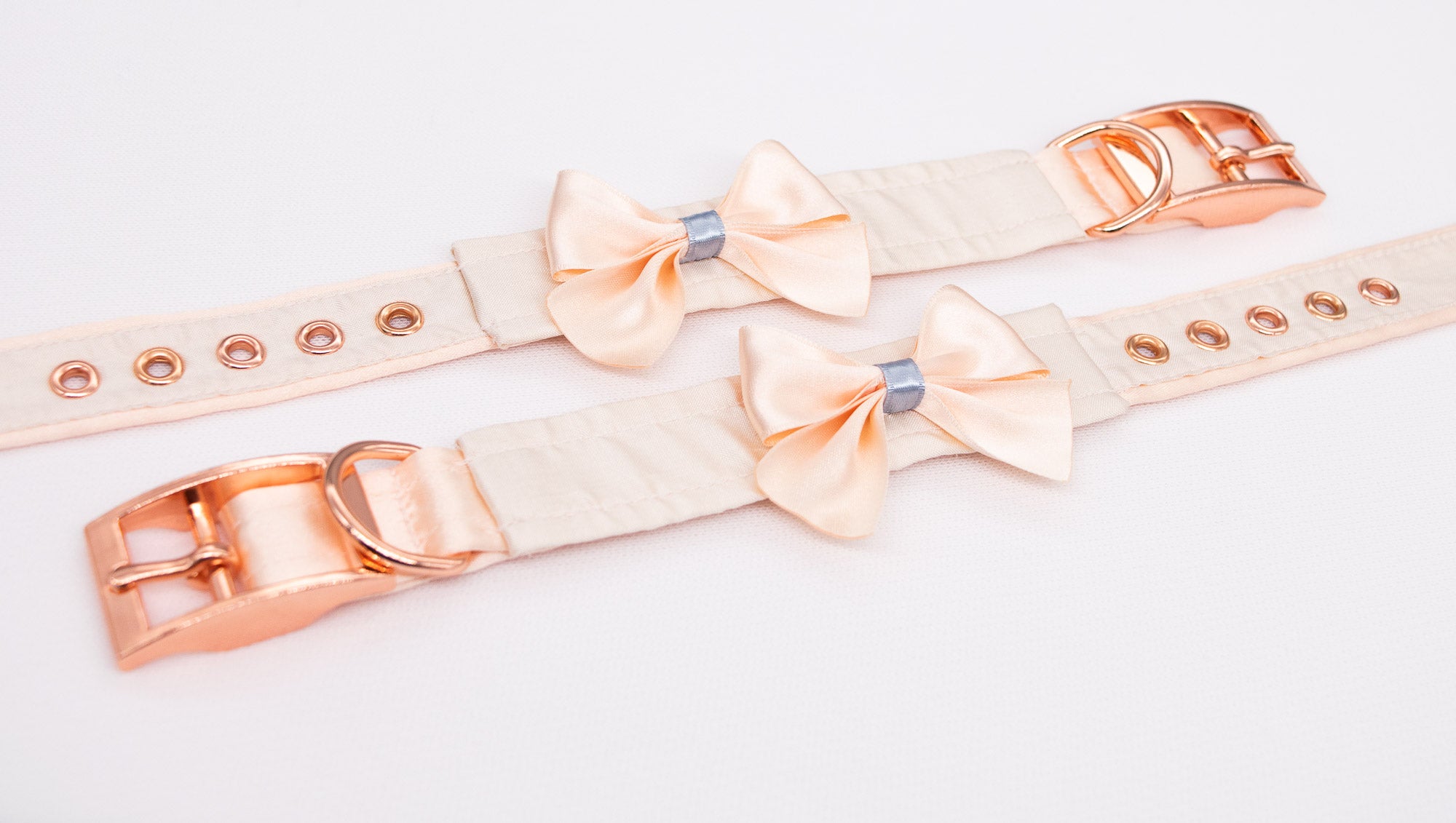 French Raw Silk with Bows ~ Rose Gold Cuffs