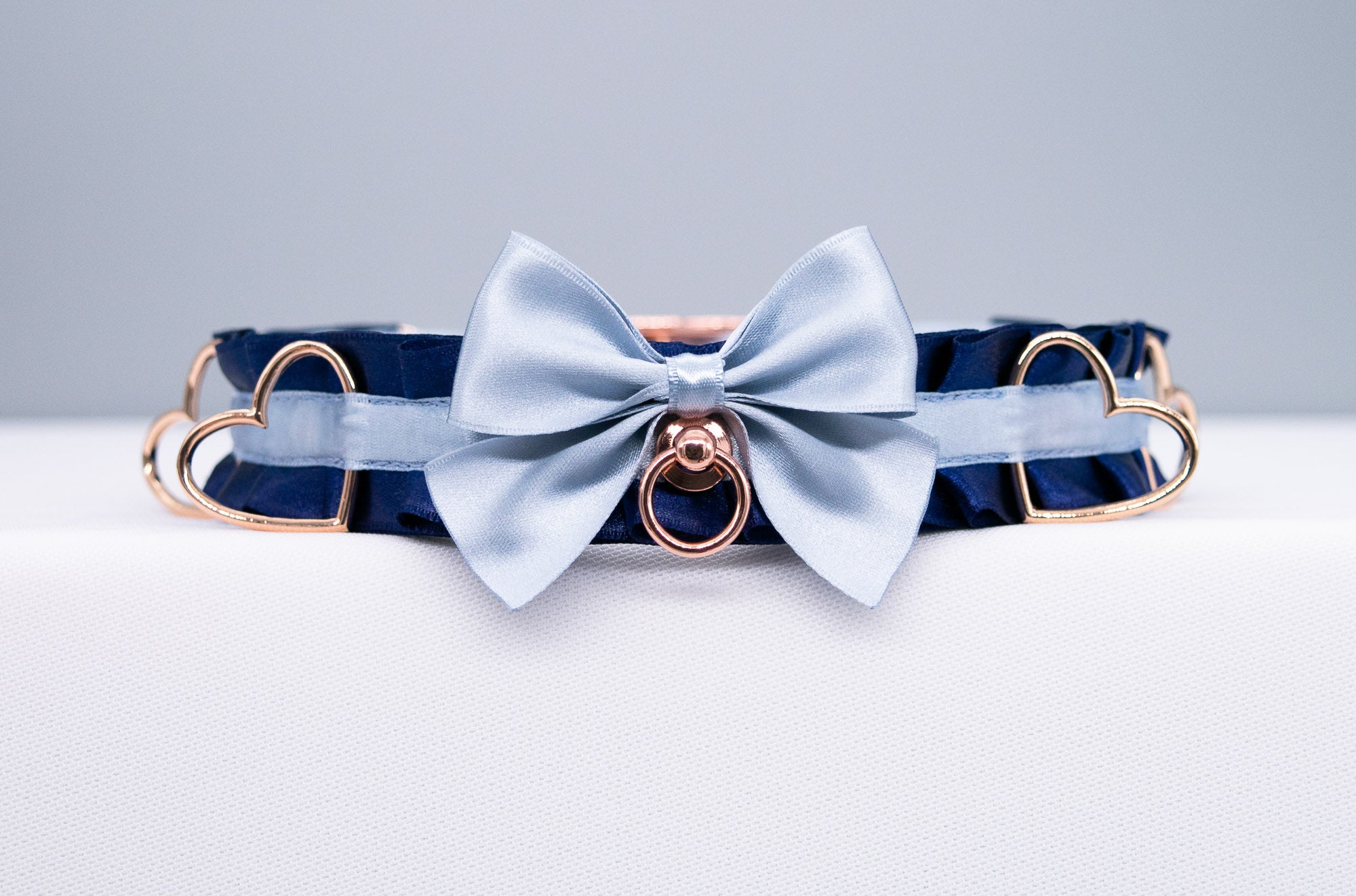 Navy and French Blue Deluxe -  Rose Gold Luxury Collar