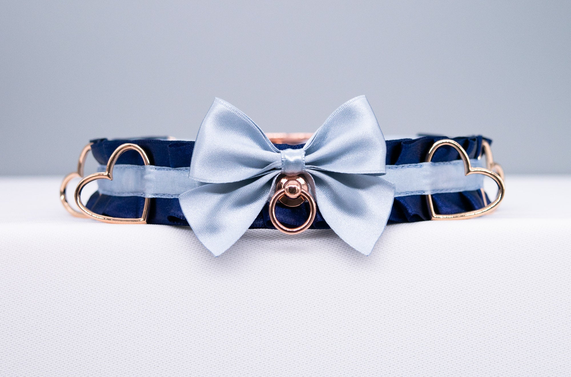 Navy and French Blue -  Rose Gold Luxury Collar