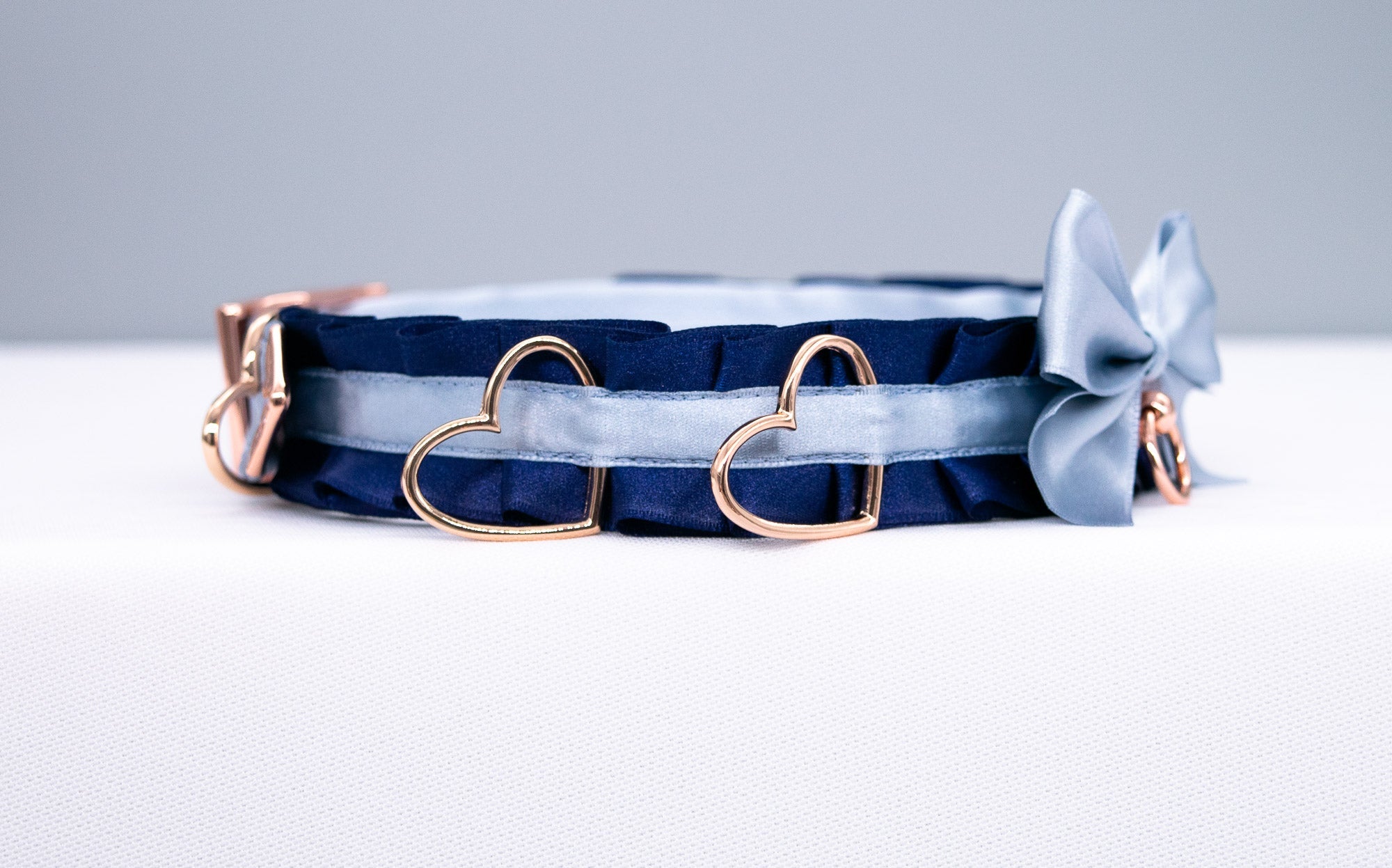 Navy and French Blue -  Rose Gold Luxury Collar