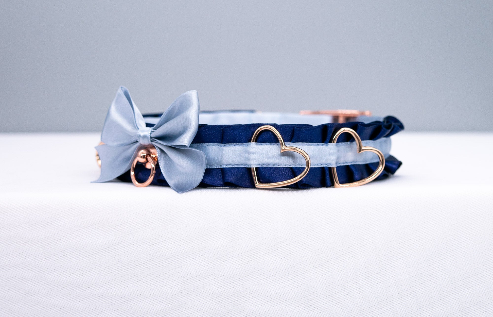Navy and French Blue -  Rose Gold Luxury Collar