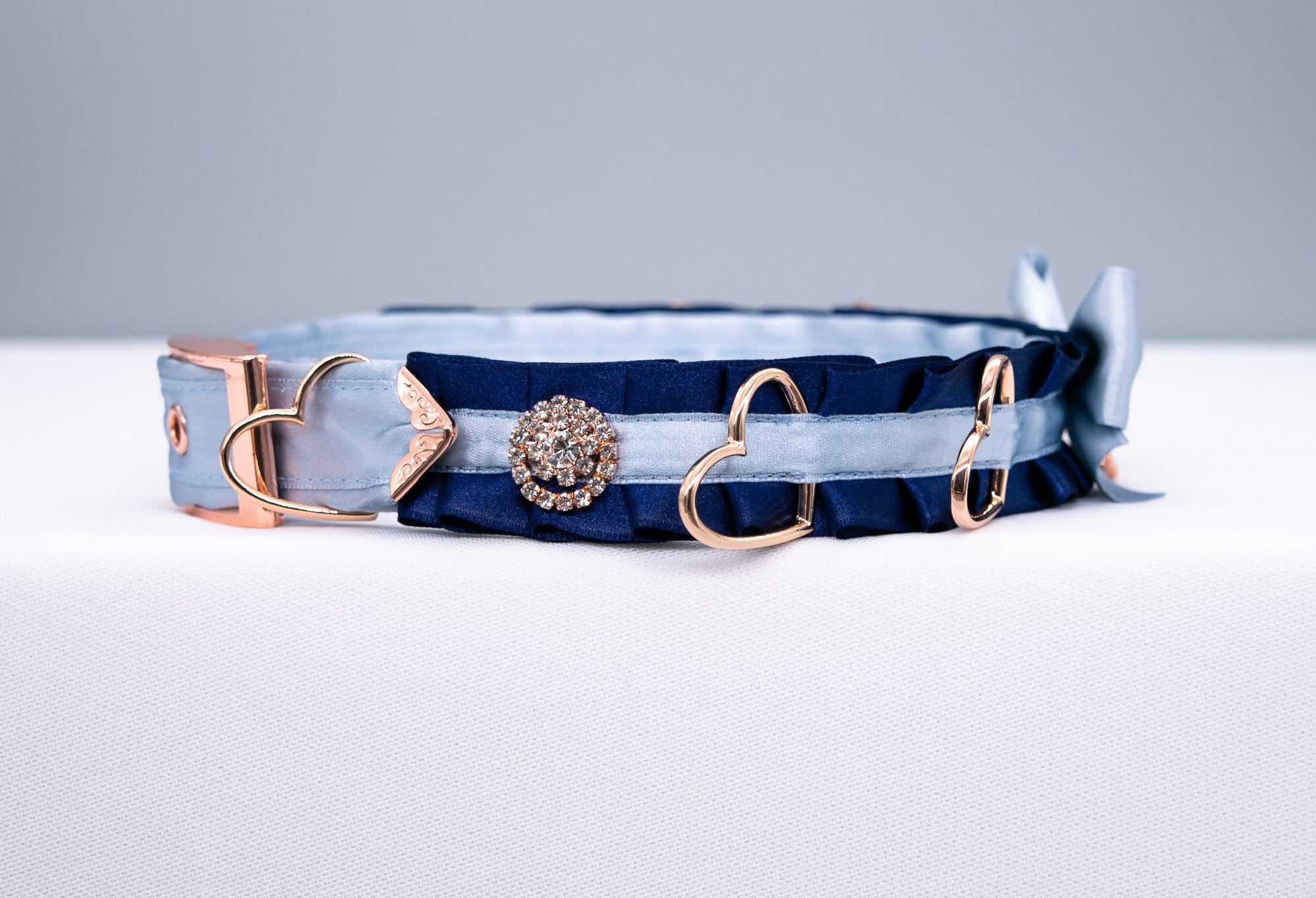 Navy and French Blue Deluxe -  Rose Gold Luxury Collar