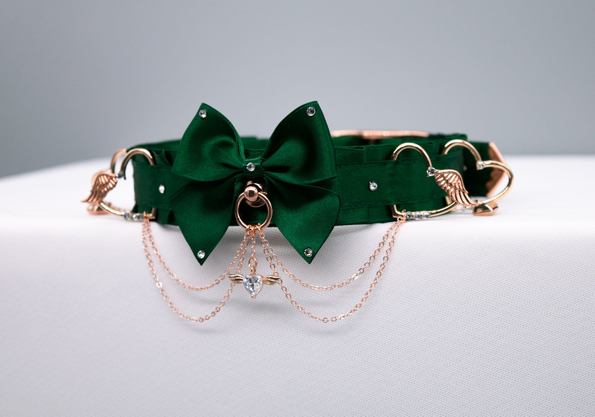 Hunter Green Heart Deluxe Pet Play Collar