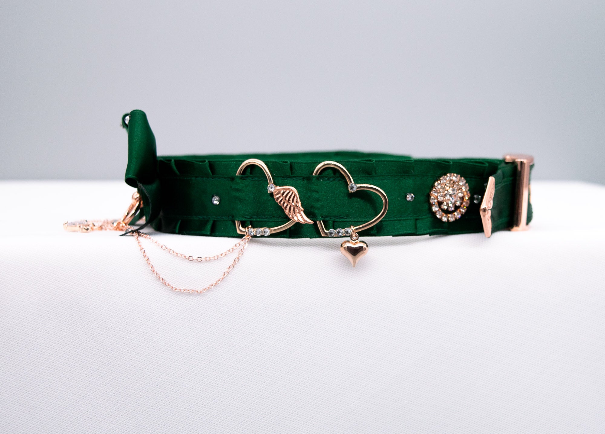 Hunter Green Heart Deluxe Pet Play Collar