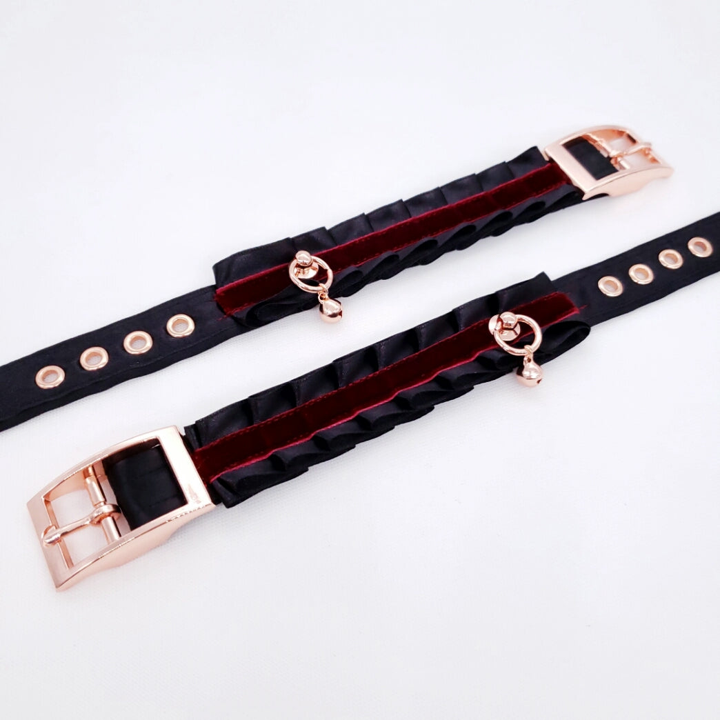 Luxury Black & Maroon Velvet Cuffs