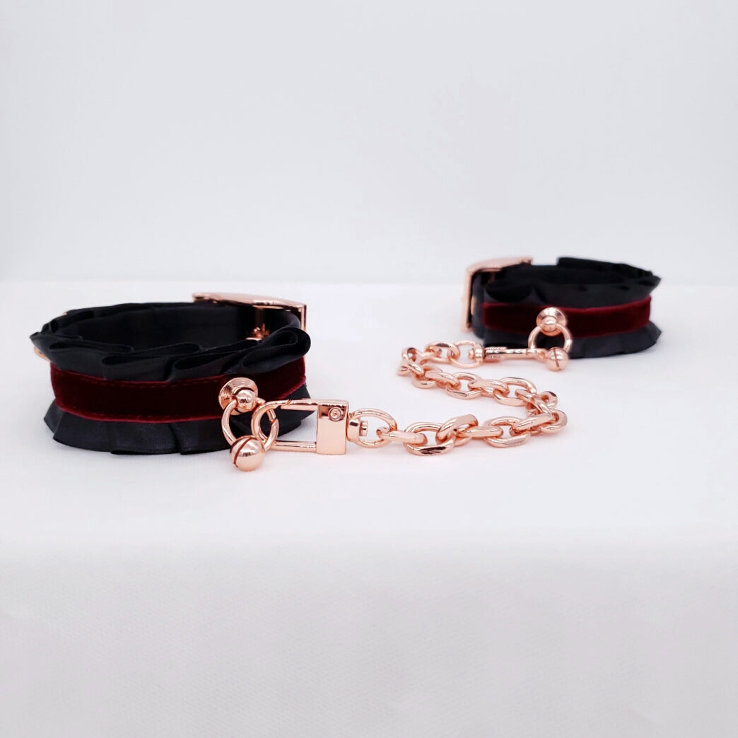 Luxury Black & Maroon Velvet Cuffs