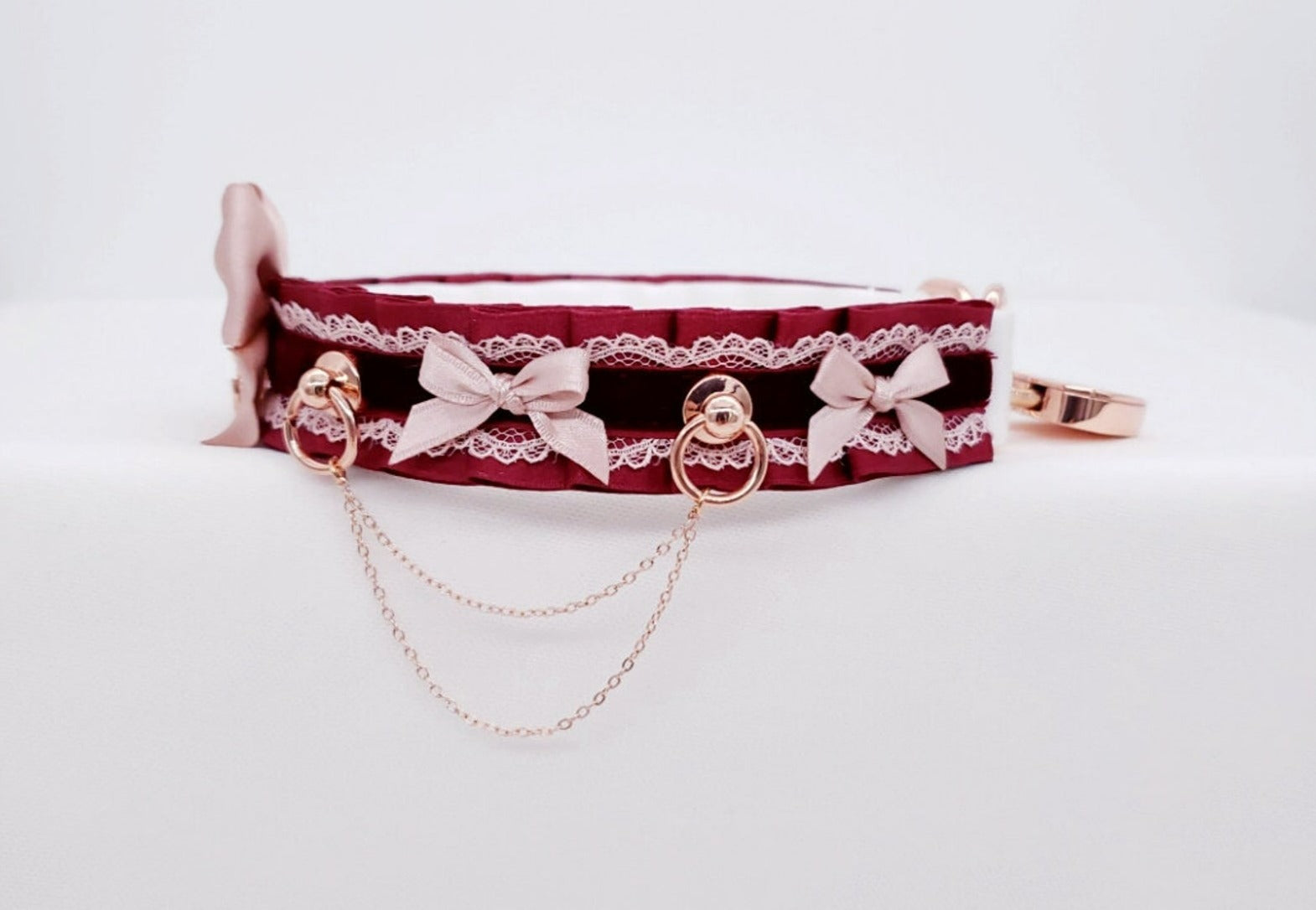 Regal Burgundy and Blush Collar
