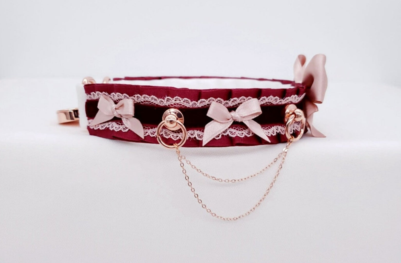 Regal Burgundy and Blush Collar