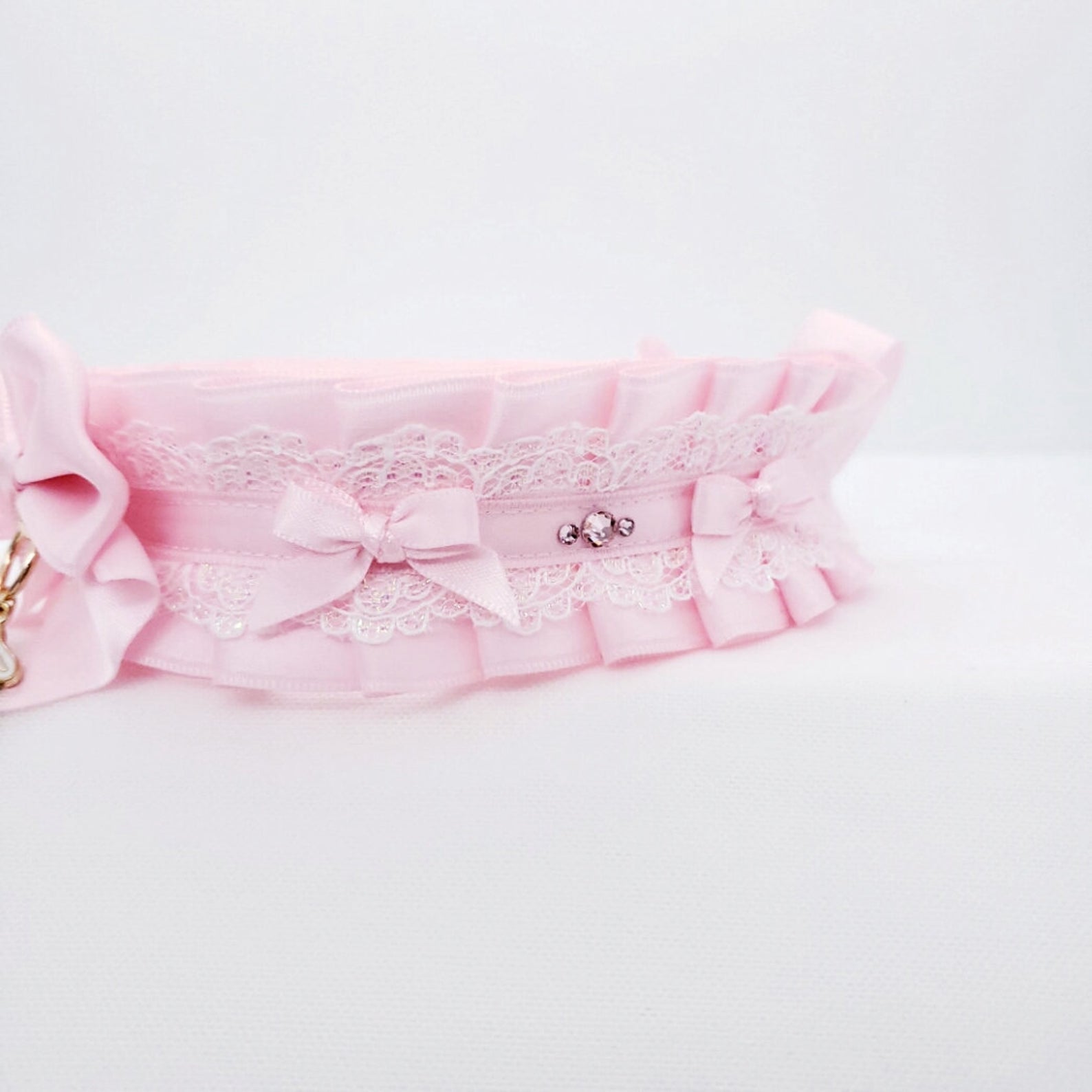 Classic Pink and Gold Bunny Pet Play Collar