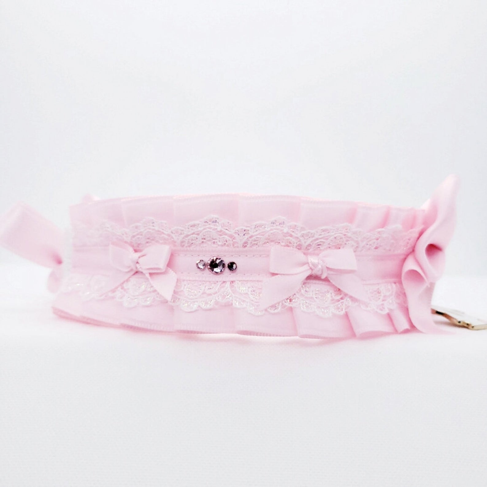 Classic Pink and Gold Bunny Pet Play Collar