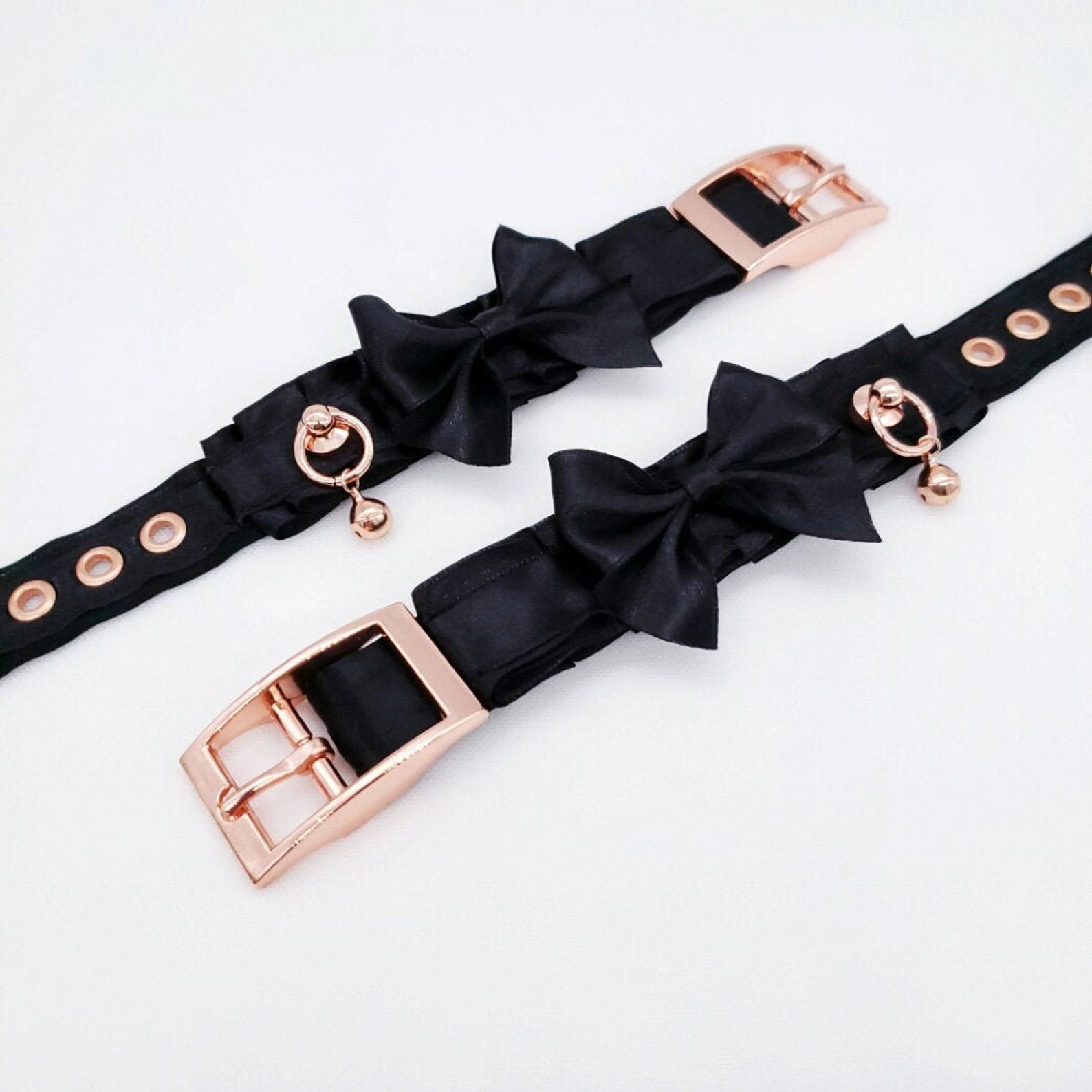 Luxury Black and Rose Gold Buckle Cuffs