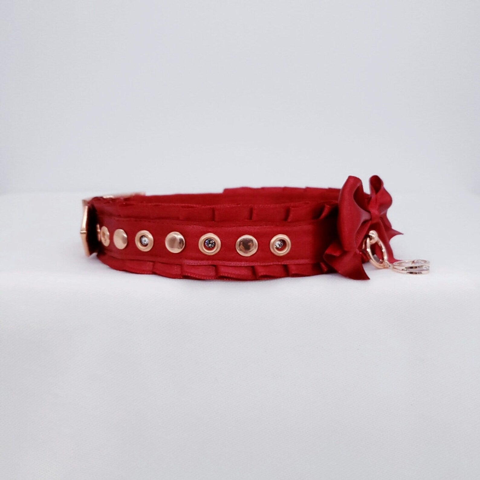 Red and Rose Gold Rivet Collar