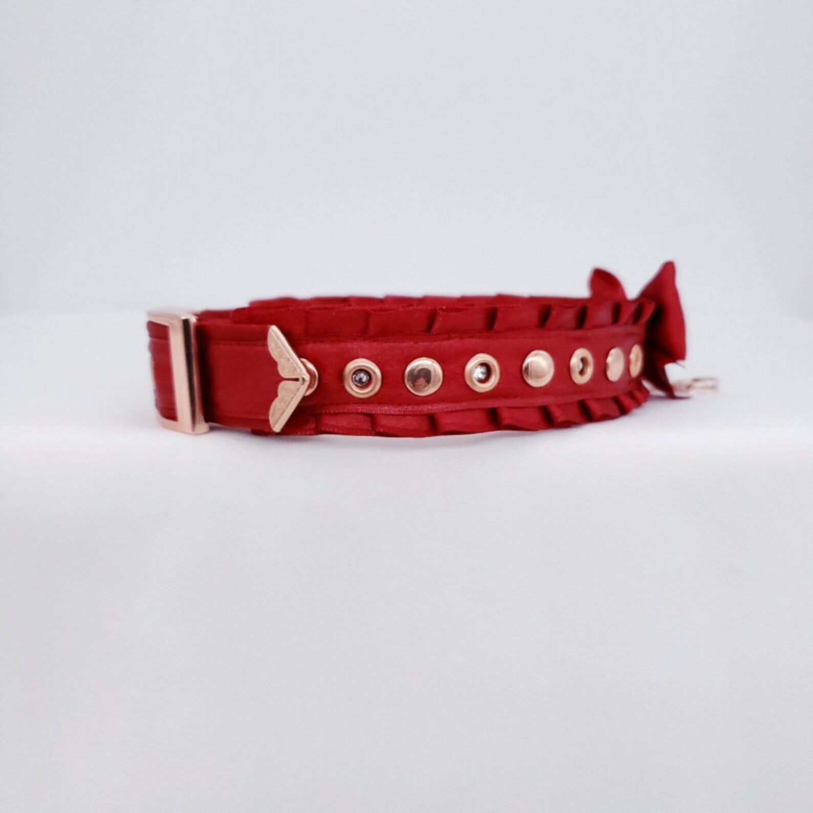 Red and Rose Gold Rivet Collar