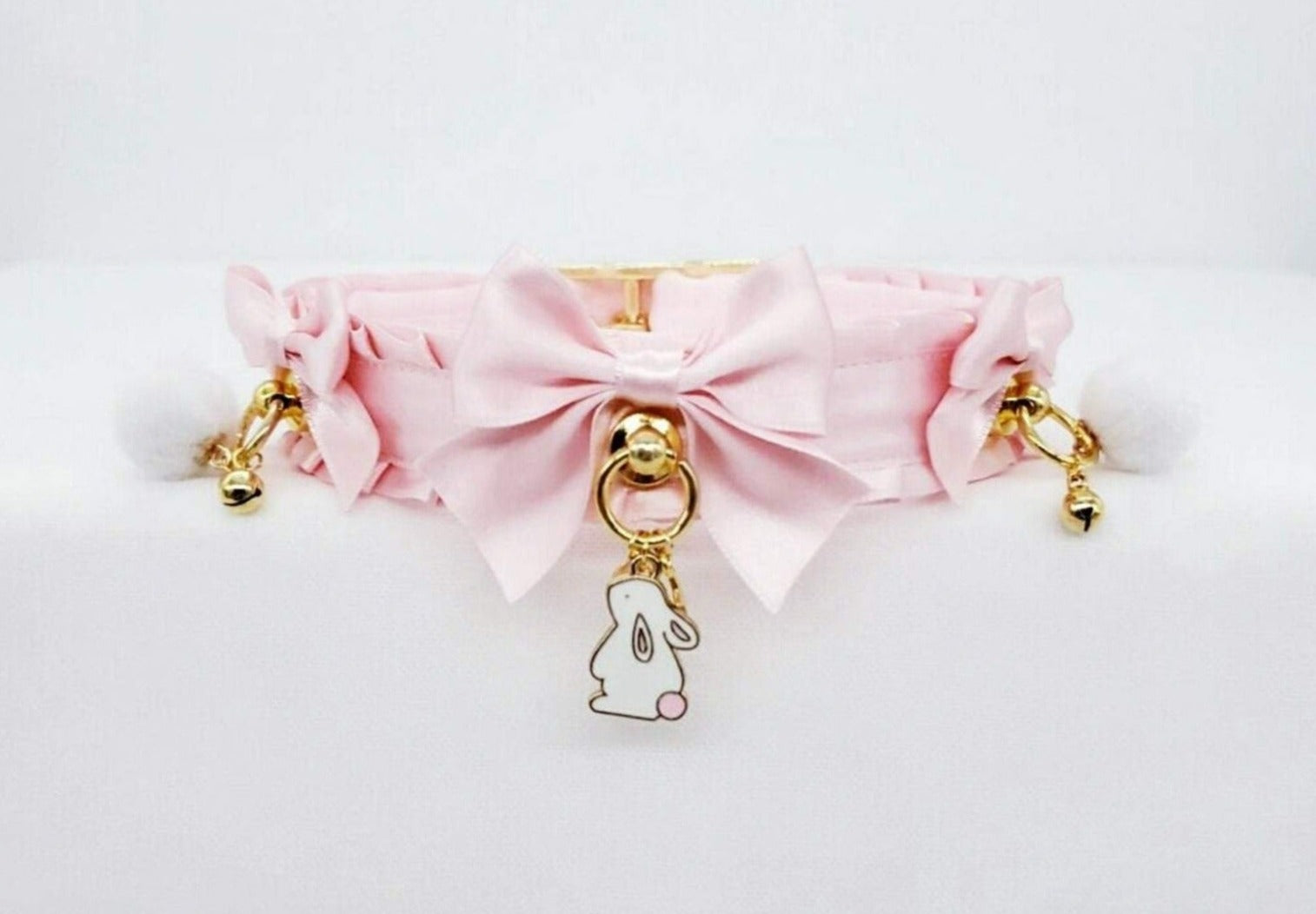 Pink and Gold Luxe Bunny Pet Play Collar