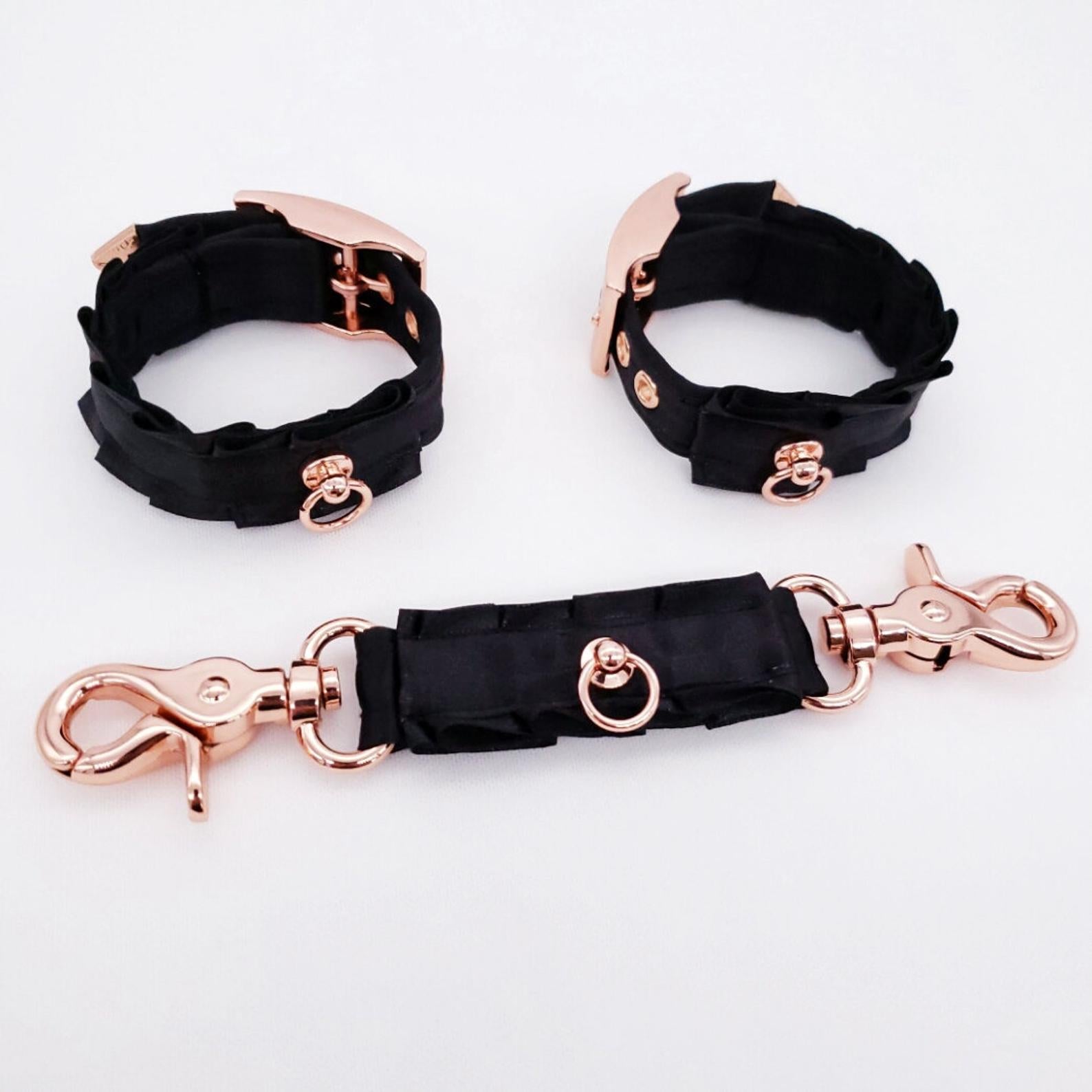Black and Rose Gold Cuff and Connector Set