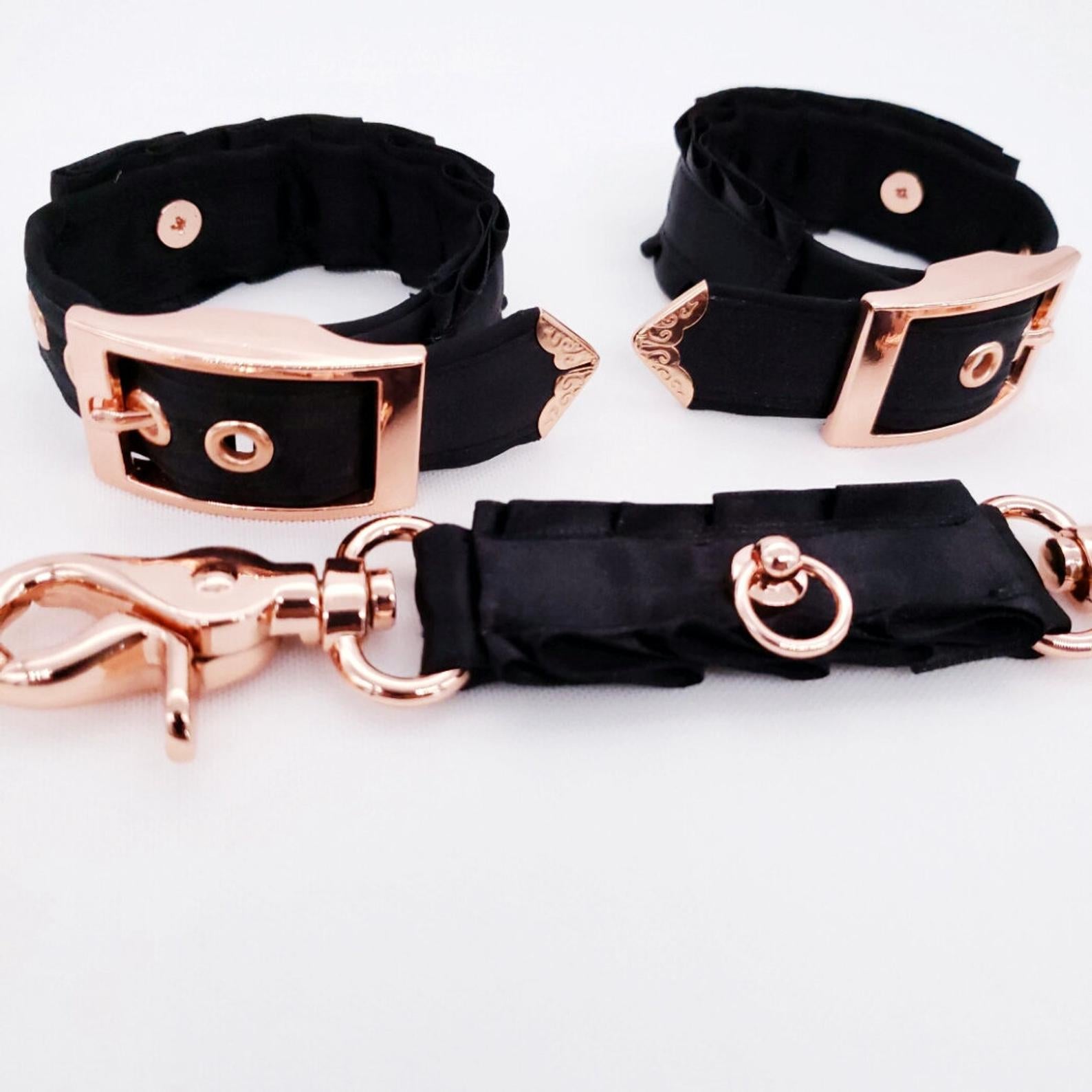 Black and Rose Gold Cuff and Connector Set