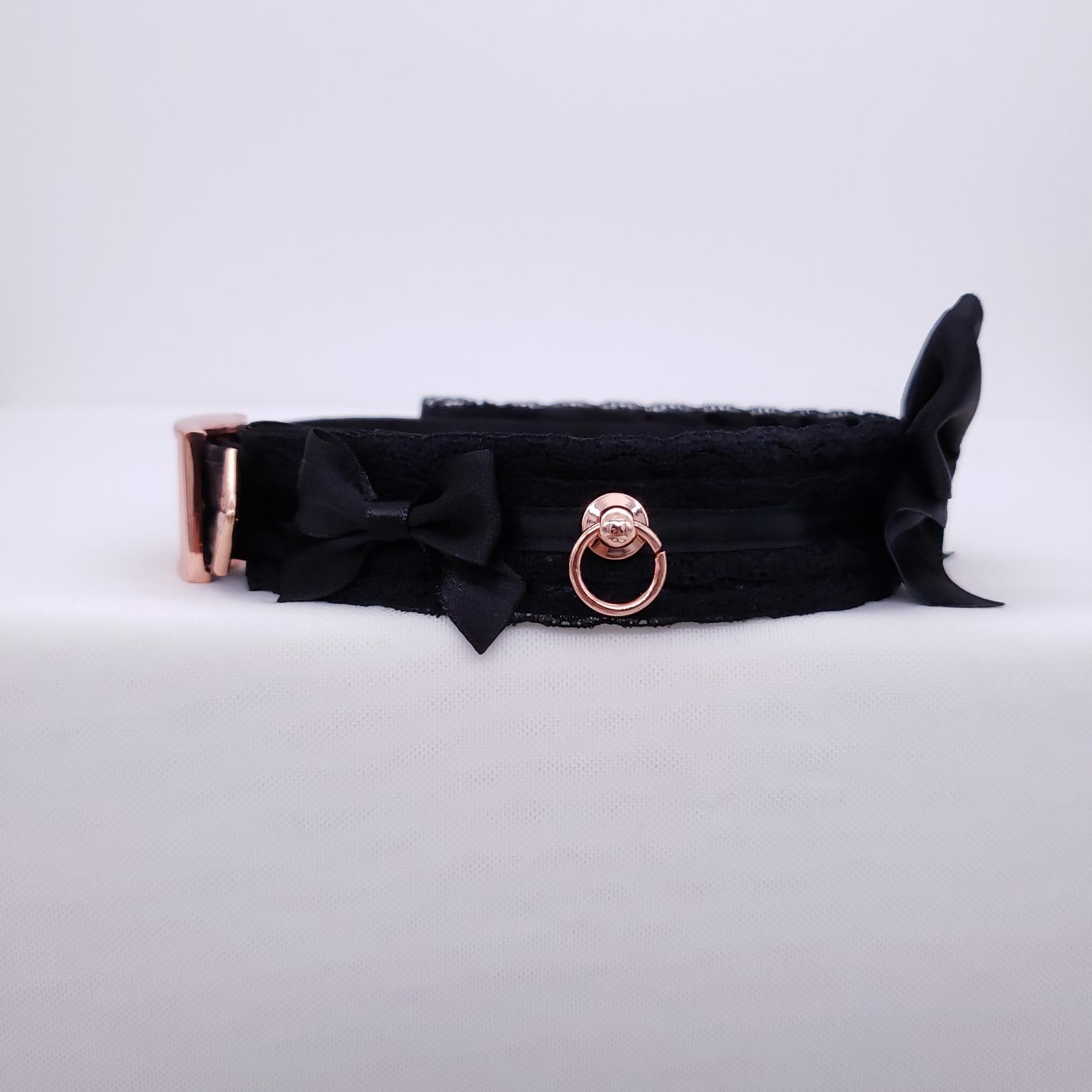 Black Lace and Rose Gold Collar