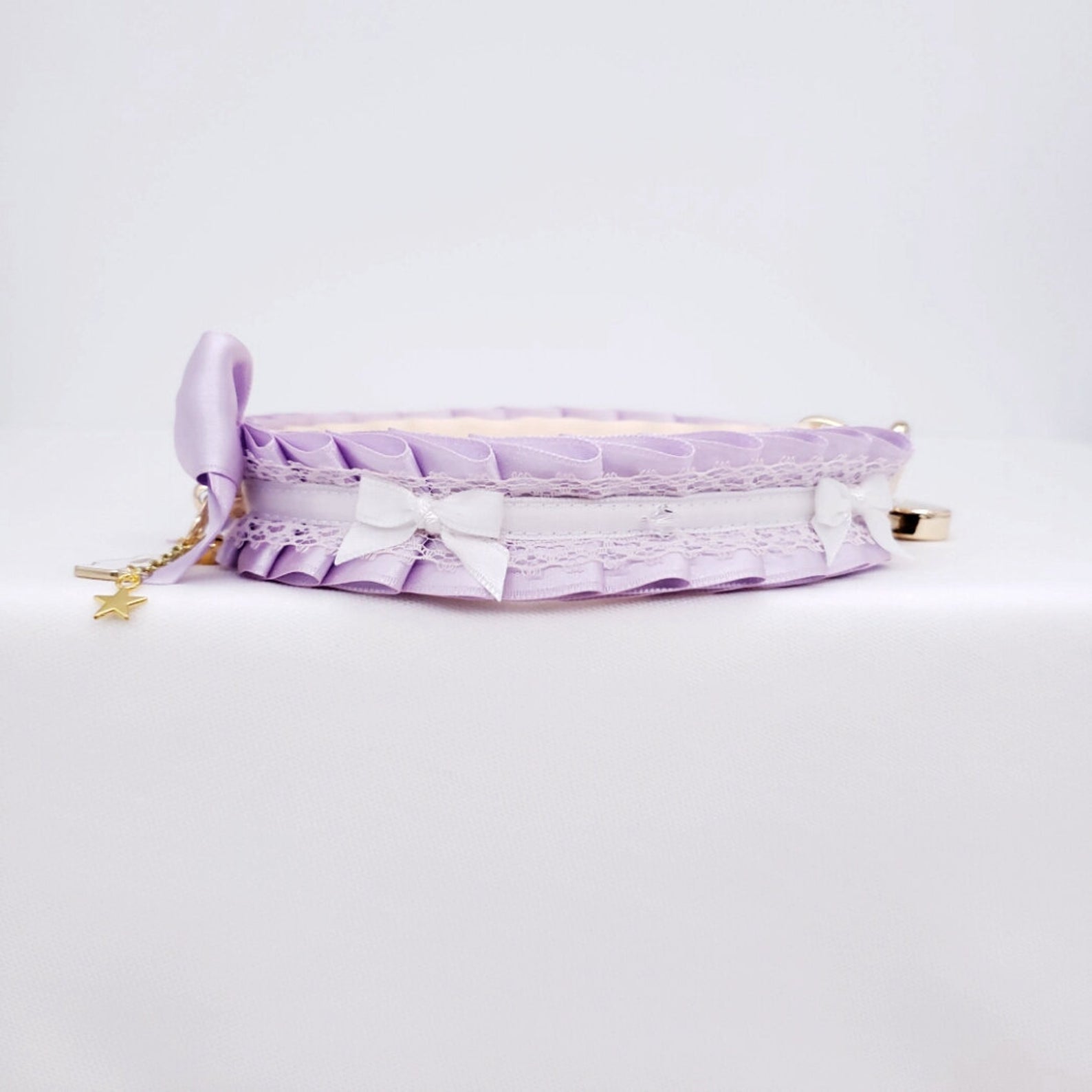 Lilac, Gold and White Bunny Pet Play Collar