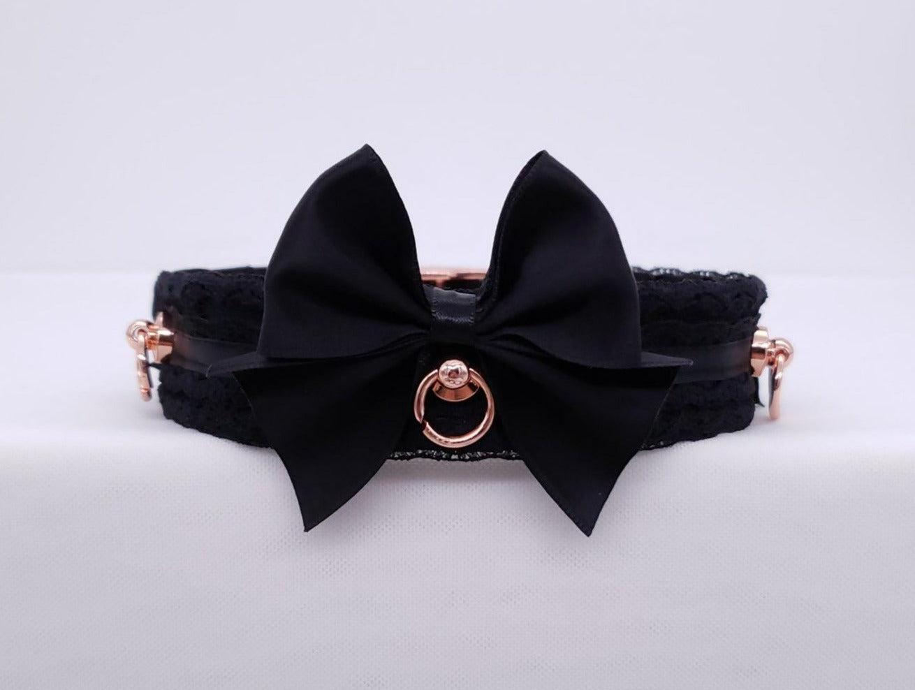 Black Lace and Rose Gold Collar
