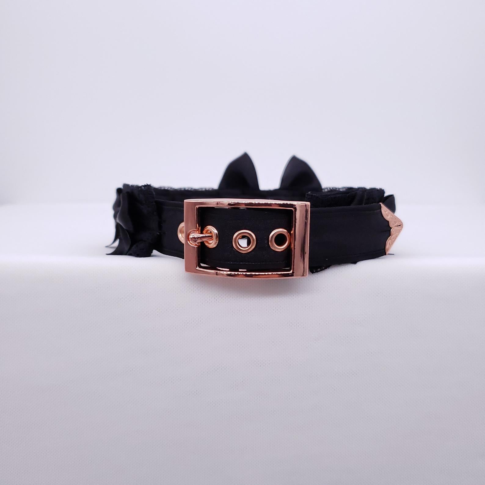 Black Lace and Rose Gold Collar