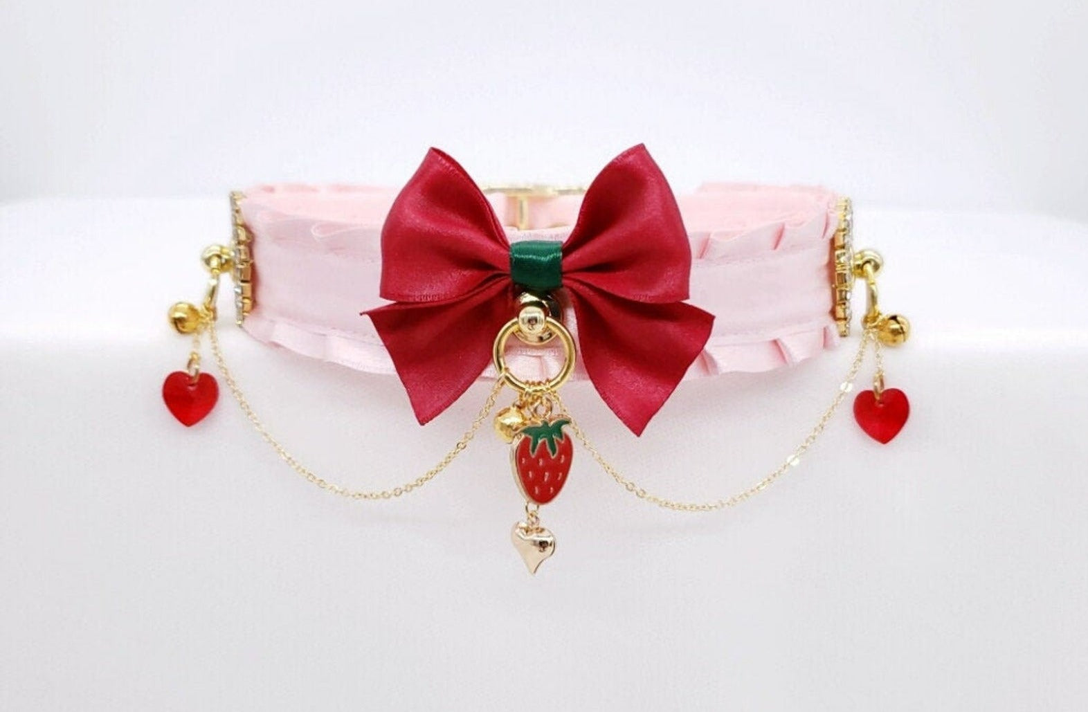 Strawberry Love Pink and Gold Luxe Sparkle Collar