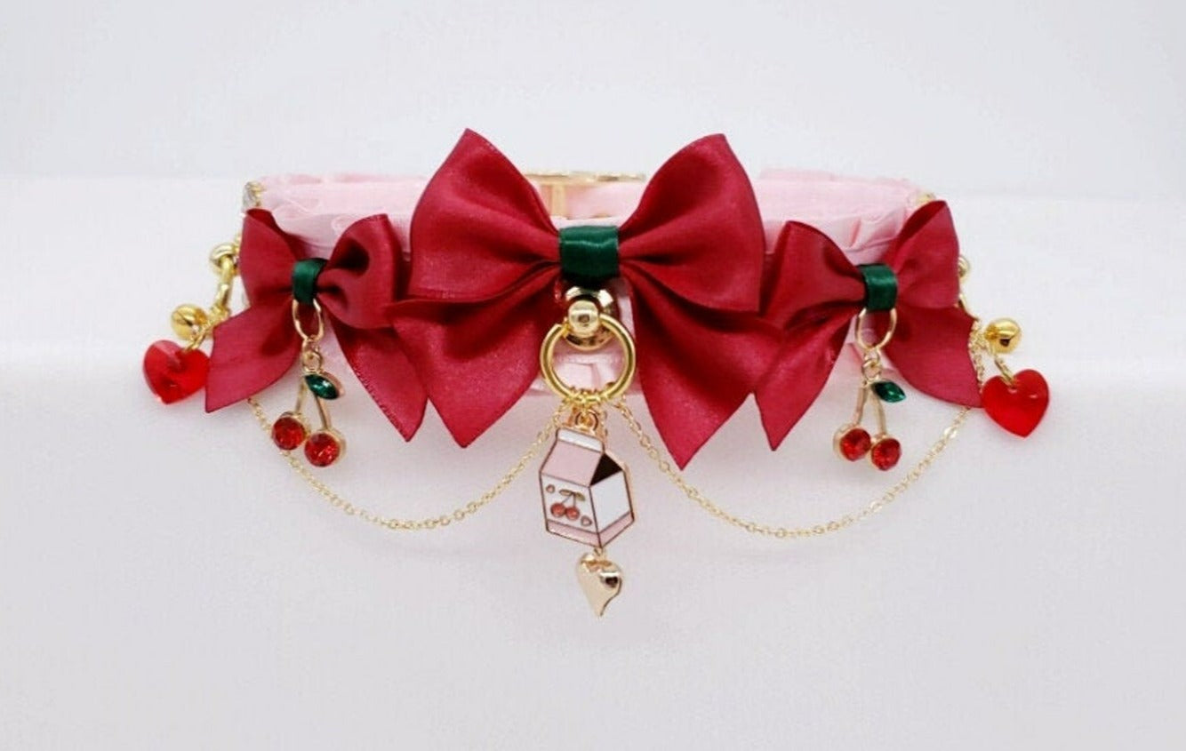 Cherry Love Pink and Gold Luxe Sparkle Collar