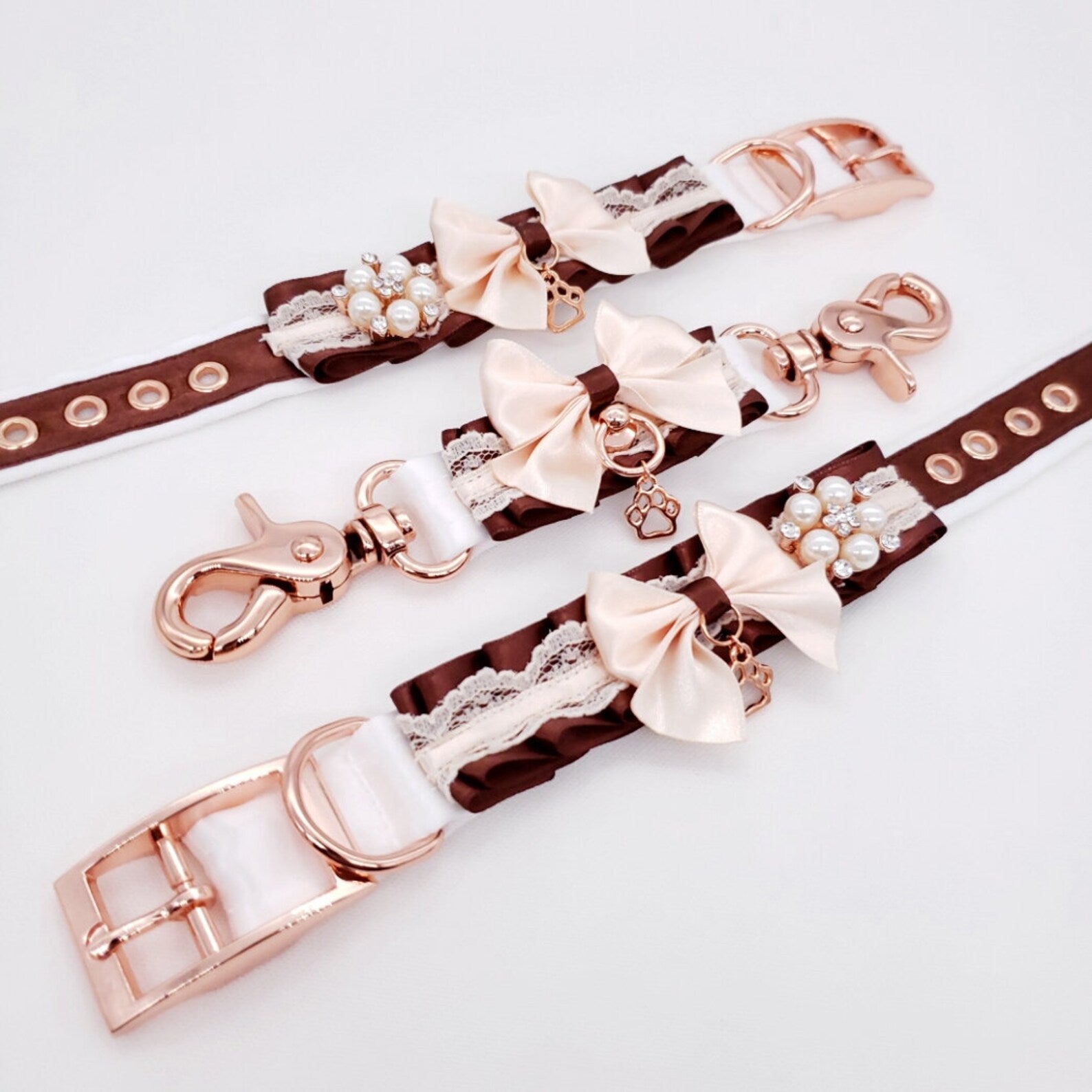 Chocolate Puppy Play Rose Gold Cuff and Connector Set