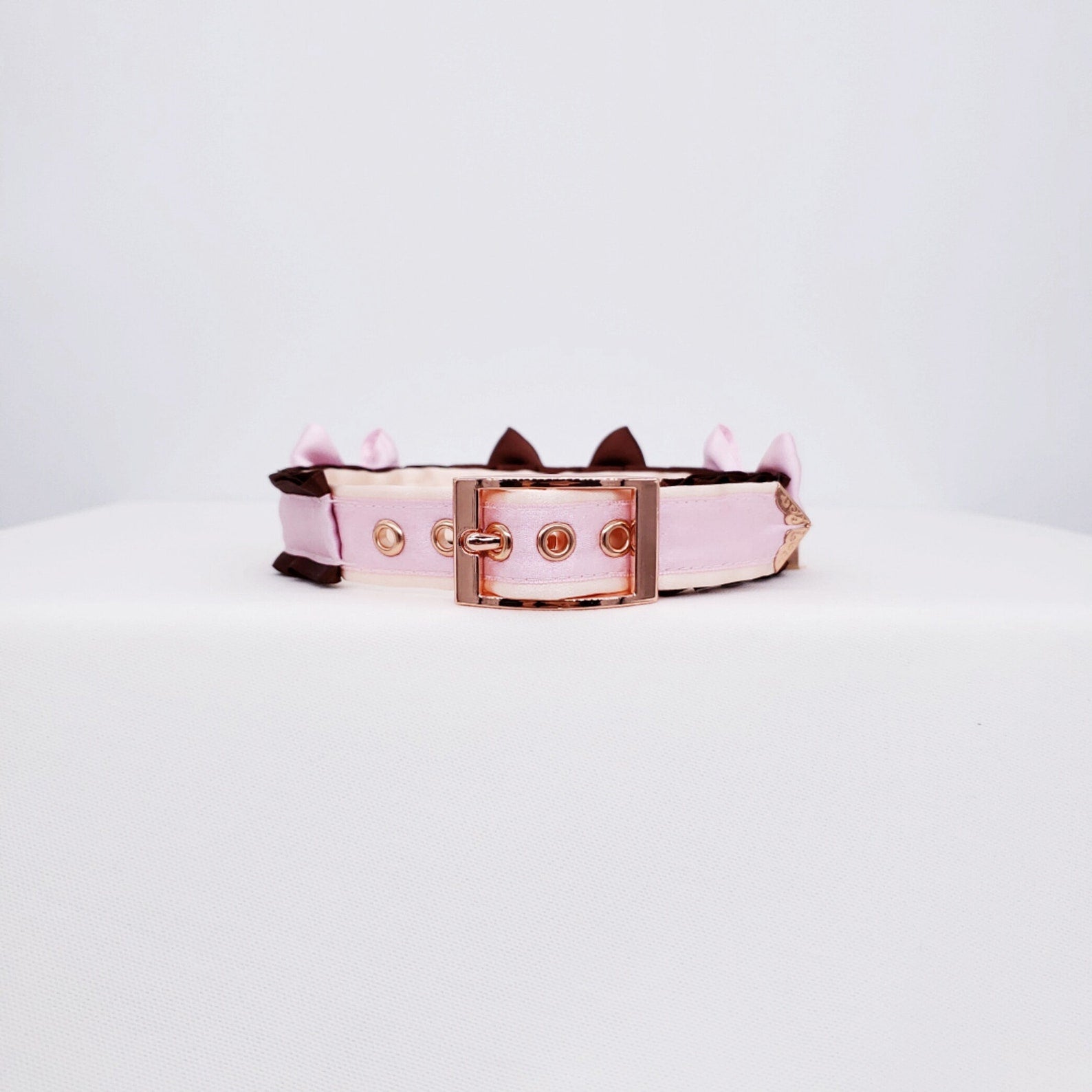 Neapolitan - Chocolate, Pink, Cream Pet Play Collar