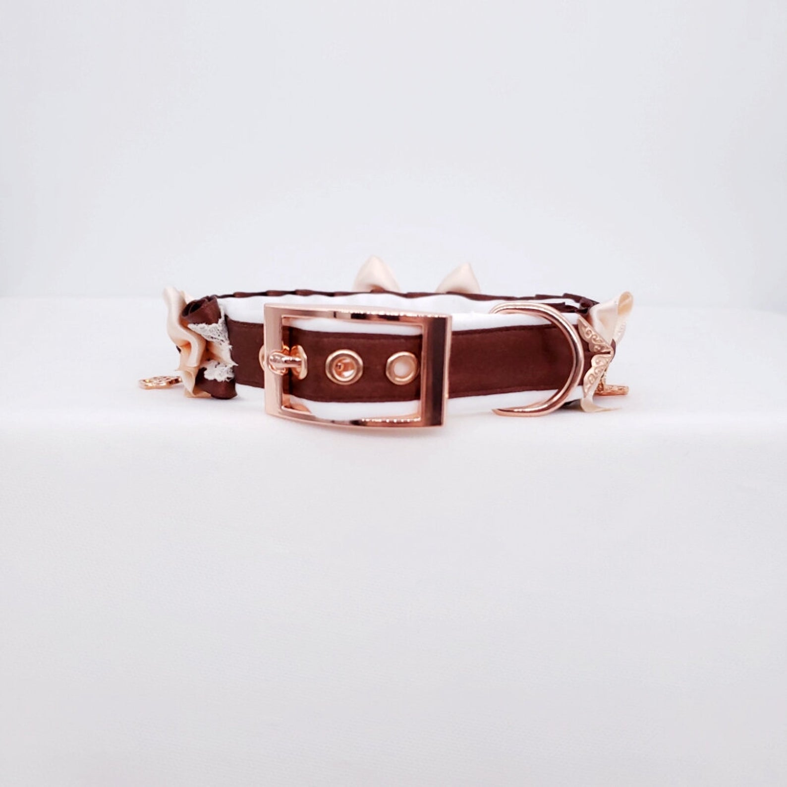 Chocolate and Cream Puppy Luxe Collar - Pet Play